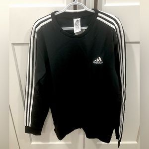 SOLD! Adidas 3 Stripes Crewneck Fleece Men’s XL Black with White Stripes NWT